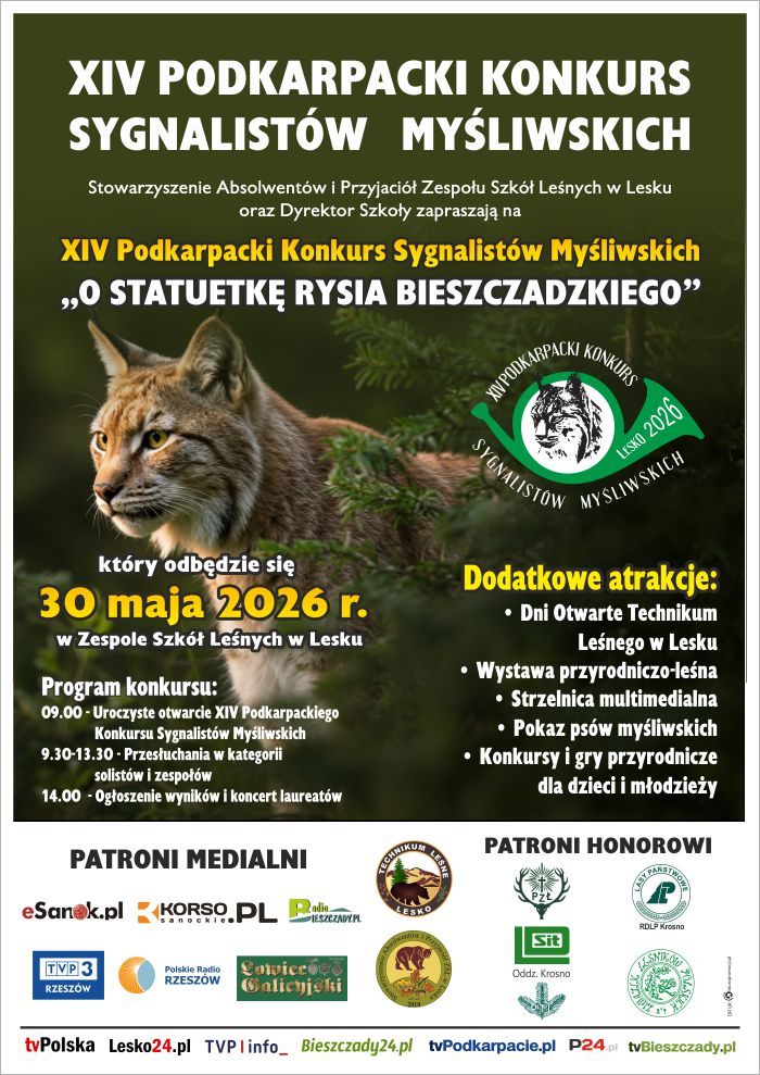 XIV Podkarpacki Konkurs Sygnalistów Myśliwskich „O Statuetkę Rysia Bieszczadzkiego”