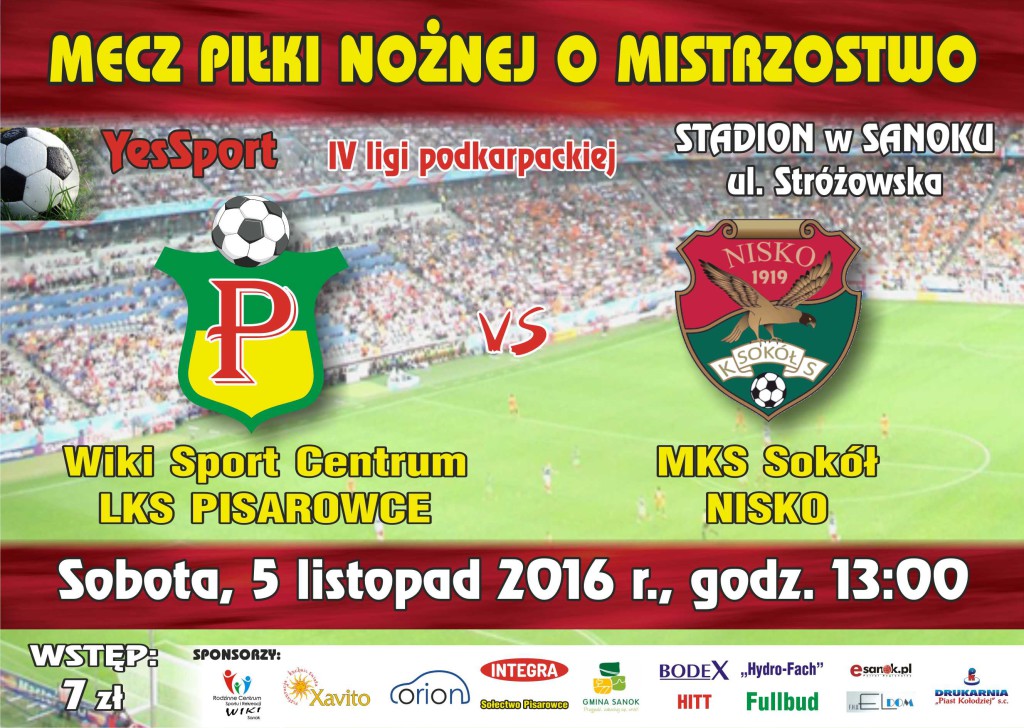 pisarowce LKS plakat i bilet 2017_sokol nisko