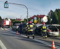 Zderzenie czterech samochodów w okolicach szkoły w Nowosielcach (ZDJĘCIA)
