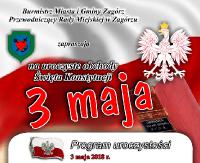 GMINA ZAGÓRZ: Uroczystości uchwalenia Konstytucji 3-go Maja (PROGRAM)