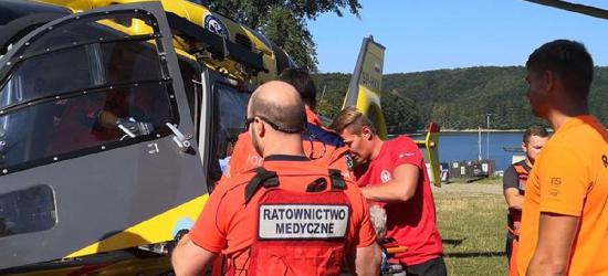 Podwójne złamanie i zawał. „Śmigło” ląduje w Polańczyku (FOTO)