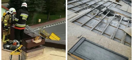 ZAGÓRZ: Pożar dachu. Czujni pracownicy budowlani (ZDJĘCIA)
