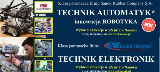 Nabór do klas patronackich w Mechaniku (ZS 2). TECHNIK AUTOMATYK i TECHNIK ELEKTRONIK