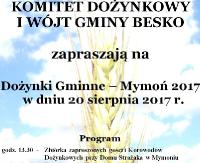 GMINA BESKO: Dożynki Gminne – Mymoń 2017 (PROGRAM)