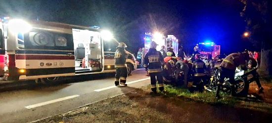 Wypadek w Bliznem. Ranny motocyklista (ZDJĘCIA)