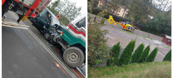 SOLINA: Zderzenie osobówki z samochodem ciężarowym. Interweniował LPR (FOTO)
