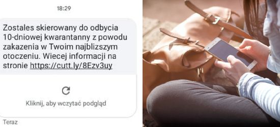 UWAGA! Fałszywe wiadomości o nałożeniu kwarantanny. Próba wyłudzenia danych!