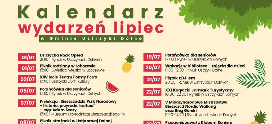 Lipcowy kalendarz imprez w Gminie Ustrzyki Dolne!