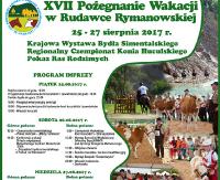 Pożegnanie Wakacji w Rudawce Rymanowskiej 2017! Największa impreza plenerowa na koniec lata