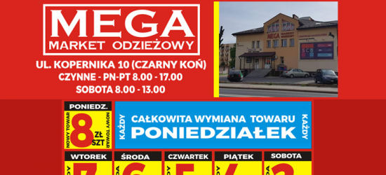 MEGA MARKET ODZIEŻOWY – duży wybór, atrakcyjne ceny!