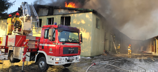 REGION. Wybuchł pożar w zakładzie pracy! 15 zastępów straży pożarnej walczy z żywiołem (ZDJĘCIA)