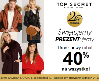 TOP SECRET: Urodzinowy rabat 40% na wszystko!