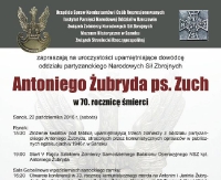70. rocznica śmierci Antoniego Żubryda ps. Zuch. Uroczystości upamiętniające dowódcę