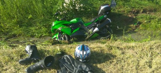BIESZCZADY: Motocyklista wyleciał z drogi. Jechał zbyt szybko? (ZDJĘCIA)