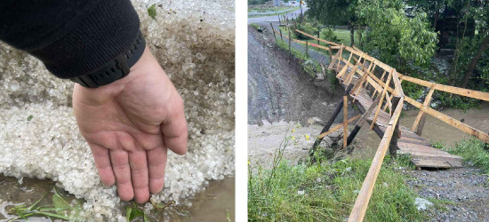 Straty w Nadolanach. Zalane piwnice, połamany most, utracone plony (VIDEO, ZDJĘCIA)