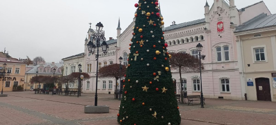 Choinka stanęła na sanockim Rynku. Gdzie pojawią się inne iluminacje?