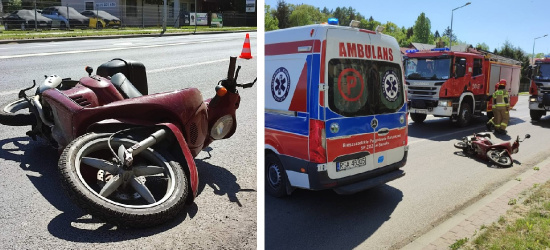 SANOK. Kolejny wypadek na tym samym skrzyżowaniu. Motorowerzysta w szpitalu (VIDEO, ZDJĘCIA)