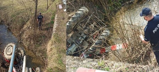 Tragedia pod Dynowem! Zginął 50-latek kierujący ciągnikiem (FOTO)