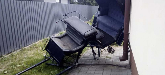 PODKARPACIE: Spłoszony koń wywrócił bryczkę. 4 osoby ranne (FOTO)