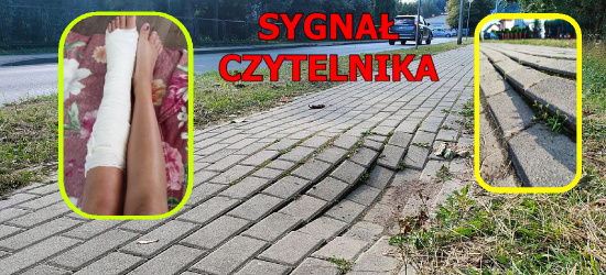 SANOK: Dziura w chodniku. Złamana noga! (FOTO)