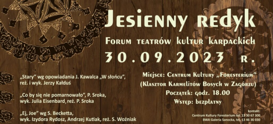 ZAGÓRZ: Teatralna jesień w Centrum Kultury „Foresterium”