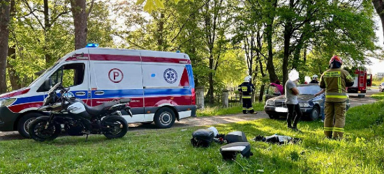 GRABOWNICA: Zdarzenie drogowe z udziałem osobówki i motocyklu (ZDJĘCIA)