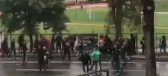 Bijatyka pseudokibiców na głównej ulicy w Brzozowie (VIDEO)
