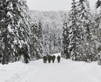 BIESZCZADY: Odprawa kadry kierowniczej pograniczników. Strażnicy przemaszerowali do granicy (ZDJĘCIA)