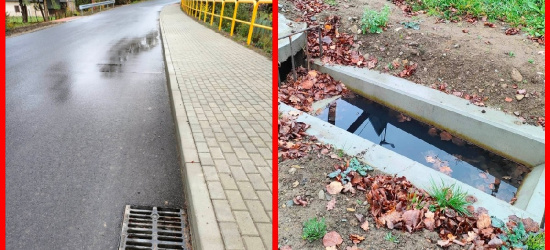 INTERWENCJA: Źle wyprofilowana droga? Niezabezpieczone studzienki? (FOTO)
