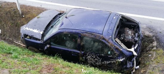 ZAGÓRZ: Samochód wjechał do rowu. Zatrzymał się na przepuście (ZDJĘCIA)