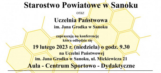 NIEDZIELA: Konferencja pszczelarska w Uczelni Państwowej