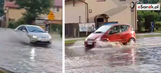 Dmowskiego w Sanoku zalana. Nowe zdjęcia z Nadolan (VIDEO, ZDJĘCIA)