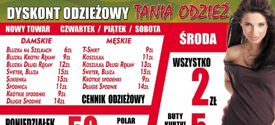 Tania odzież. Nowy DYSKONT ODZIEŻOWY w Sanoku!