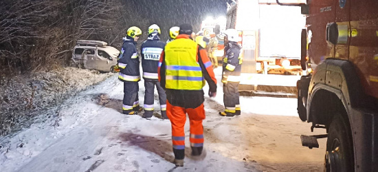 Bus z osobami niepełnosprawnymi wypadł z drogi! Są ranni [ZDJĘCIA]