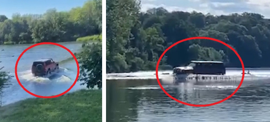 LESKO. Jeździli terenówką po Sanie. Oburzeni turyści informują policję (VIDEO, ZDJĘCIA)