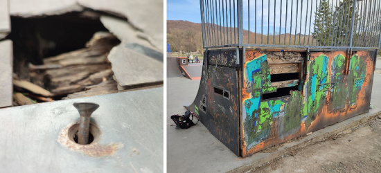 SANOK. Zdezelowany skatepark. Dzieci z urazami. Kto na to pozwala? (ZDJĘCIA)