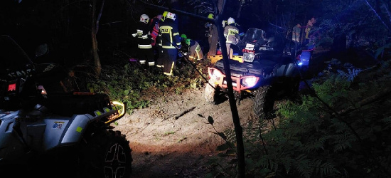 Wypadek motocyklisty w lesie (ZDJĘCIA)