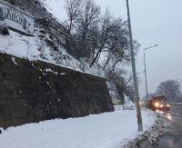 Powalone drzewo zwisało z zamkowej skarpy. Trzymało się tylko na korzeniach (ZDJĘCIA)