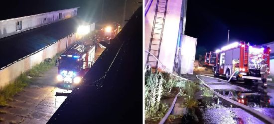 Pożar dachu w zakładzie produkcyjnym w Zagórzu (ZDJĘCIA)
