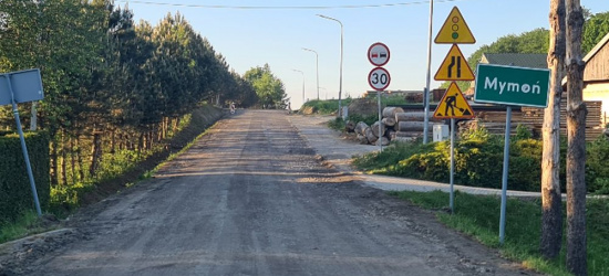Remont drogi w Mymoniu. Droga zamknięta