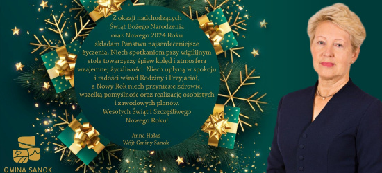 Życzenia na Boże Narodzenie składa wójt gminy Sanok