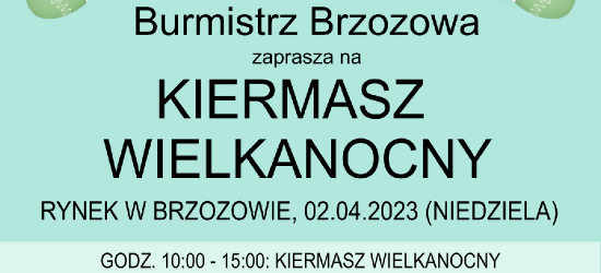 2 KWIETNIA: Kiermasz Wielkanocny w Brzozowie