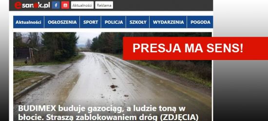 Nasza interwencja: Spółka BUDIMEX naprawi szkody i będzie czyścić drogi