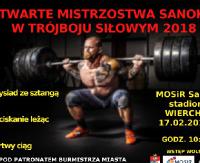 SOBOTA: Otwarte Mistrzostwa Sanoka w trójboju siłowym 2018