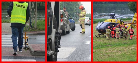 Potrącenie w Sanoku. Poważne obrażenia kobiety (VIDEO, FOTO)
