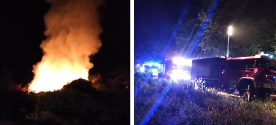 Nocny pożar odpadów drewnianych w Grabownicy (ZDJĘCIA)