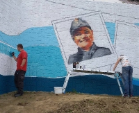Powstaje sanocki mural. Efekt ma być niespodzianką (ZDJĘCIA)