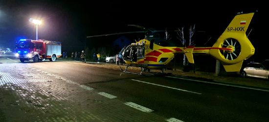 Brak wolnej karetki. Śmigłowiec lądował na środku jezdni (VIDEO)