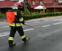 UWAGA KIEROWCY: Substancja ropopochodna na krajówce pomiędzy Zagórzem a Zahutyniem (FILM)