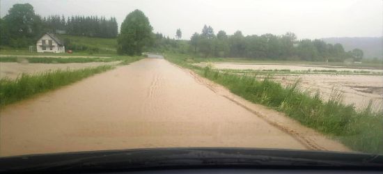 Zagrożone łowisko w Hłomczy. Mały potok zamienił się w rwącą rzekę (ZDJĘCIA)